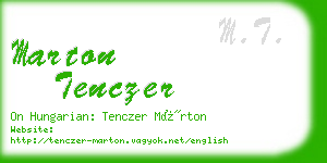 marton tenczer business card